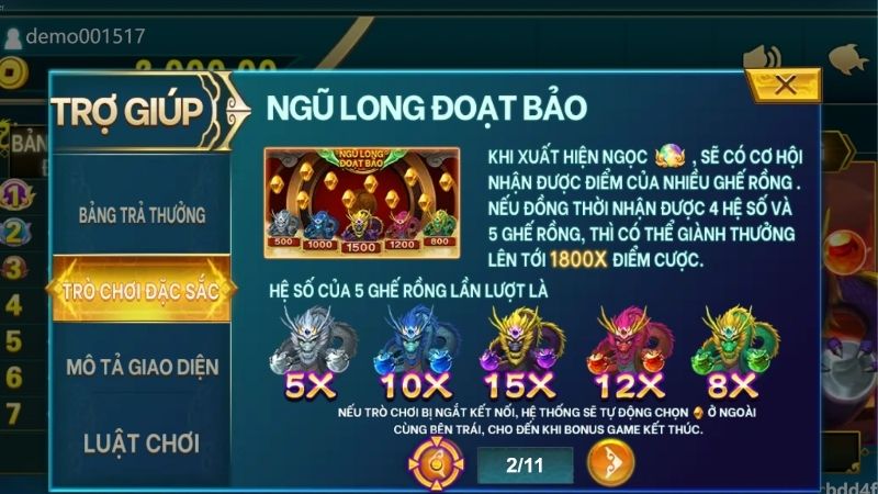 Cách chơi 5 Dragon Fishing tại Ole777